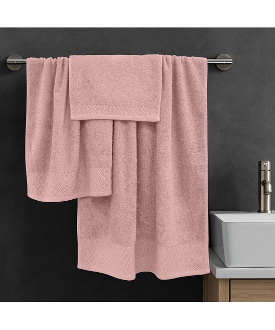 LINO Σετ πετσέτες 3τμχ (30x50,50x90,70x140) Serapha Κοραλί LINO Σετ πετσέτες 3τμχ (30x50,50x90,70x140) Serapha Κοραλί