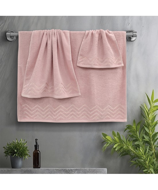 LINO Σετ πετσέτες 3τμχ (30x50,50x90,70x140) Wavie Κοραλί