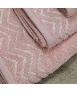 LINO Σετ πετσέτες 3τμχ (30x50,50x90,70x140) Wavie Κοραλί