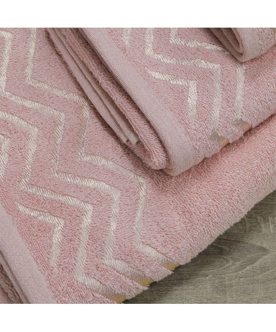 LINO Σετ πετσέτες 3τμχ (30x50,50x90,70x140) Wavie Κοραλί