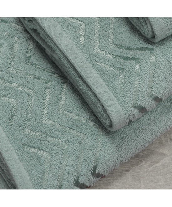 LINO Σετ πετσέτες 3τμχ (30x50,50x90,70x140) Wavie Μέντα