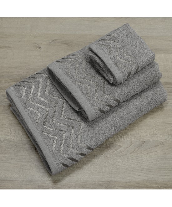 LINO Σετ πετσέτες 3τμχ (30x50,50x90,70x140) Wavie Μόκα