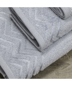 LINO Σετ πετσέτες 3τμχ (30x50,50x90,70x140) Wavie Ανοιχτό Γκρι