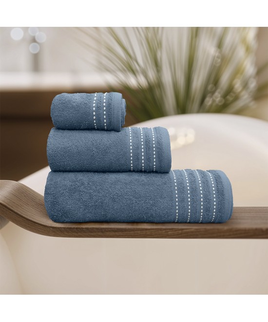 LINO Σετ πετσέτες 3τμχ (30x50,50x90,70x140) Veluva Πετρόλ