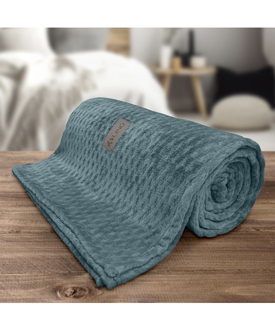 LINO Κουβέρτα Υπέρδιπλη (220x240) Flannel Lofti Ντένιμ LINO Κουβέρτα Υπέρδιπλη (220x240) Flannel Lofti Ντένιμ