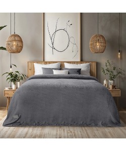 LINO Κουβέρτα Υπέρδιπλη (220x240) Flannel Lofti Γκρι