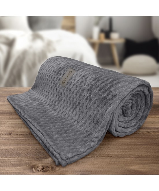 LINO Κουβέρτα Υπέρδιπλη (220x240) Flannel Lofti Γκρι LINO Κουβέρτα Υπέρδιπλη (220x240) Flannel Lofti Γκρι