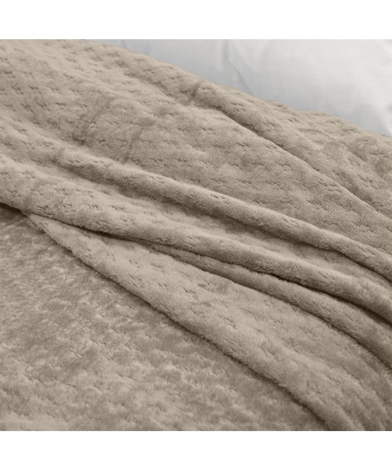 LINO Κουβέρτα Υπέρδιπλη (220x240) Flannel Lofti Taupe