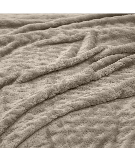 LINO Κουβέρτα Υπέρδιπλη (220x240) Flannel Lofti Taupe