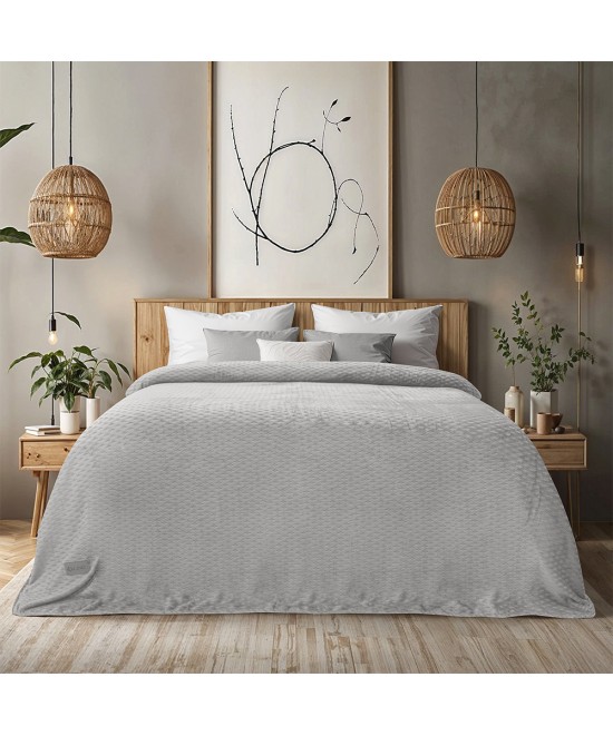LINO Κουβέρτα Υπέρδιπλη (220x240) Flannel Lofti Ασημί LINO Κουβέρτα Υπέρδιπλη (220x240) Flannel Lofti Ασημί