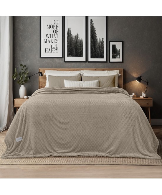 LINO Κουβέρτα Υπέρδιπλη (220x240) Sherpa Lofti Taupe