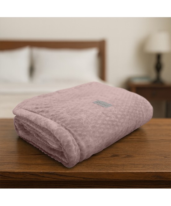 LINO Κουβέρτα Υπέρδιπλη (220x240) Sherpa Lofti Λιλά
