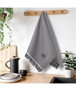 LINO Ποτηρόπανο (40x60) Niksi Σκούρο Γκρι