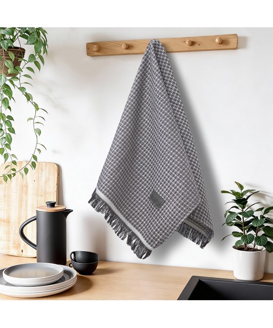 LINO Ποτηρόπανο (40x60) Niksi Σκούρο Γκρι