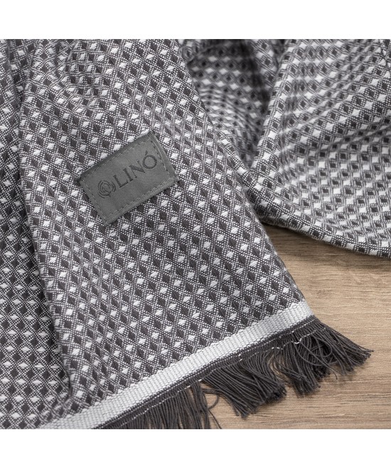 LINO Ποτηρόπανο (40x60) Niksi Σκούρο Γκρι