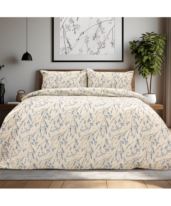 LINO Σετ Παπλωματοθήκη Υπέρδιπλη (225x245) Amandes Μπλε