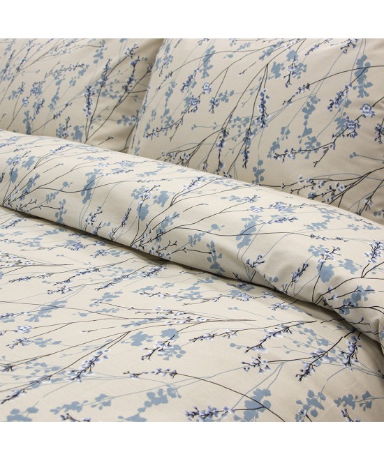 LINO Σετ Παπλωματοθήκη Υπέρδιπλη (225x245) Amandes Μπλε