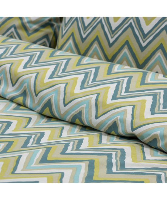 LINO Σετ Παπλωματοθήκη Υπέρδιπλη (225x245) Flots Πετρόλ