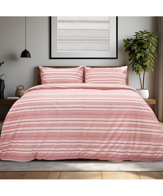 LINO Σετ Παπλωματοθήκη Υπέρδιπλη (225x245) Carril Ροζ