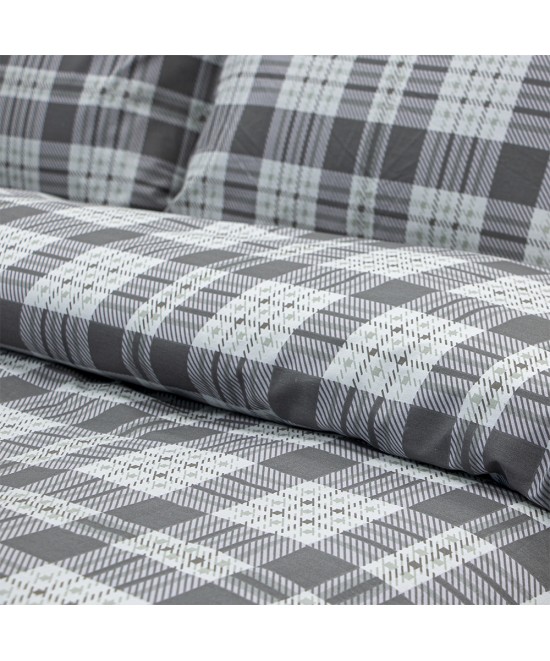 LINO Σετ Παπλωματοθήκη Υπέρδιπλη (225x245) Panier Γκρι