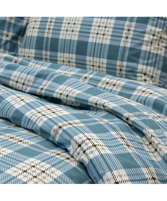 LINO Σετ Παπλωματοθήκη Υπέρδιπλη (225x245) Panier Μπλε