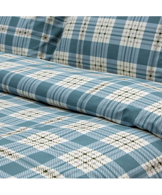 LINO Σετ Παπλωματοθήκη Υπέρδιπλη (225x245) Panier Μπλε