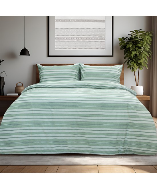 LINO Σετ Σεντόνια Υπέρδιπλα με Λάστιχο (165x200+32) Carril Λαδί