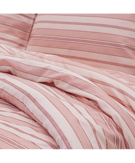 LINO Σετ Σεντόνια Με Λάστιχο (105x200+32) Carril Ροζ