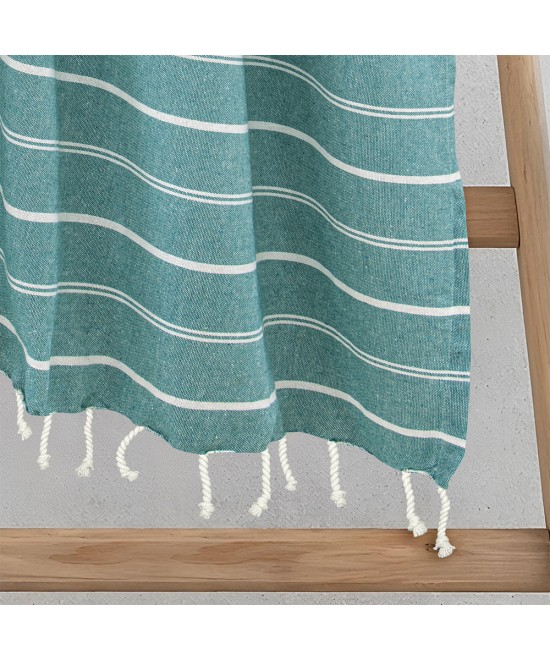 LINO Pestemal Παρεό Veliu 90x180 Πετρόλ