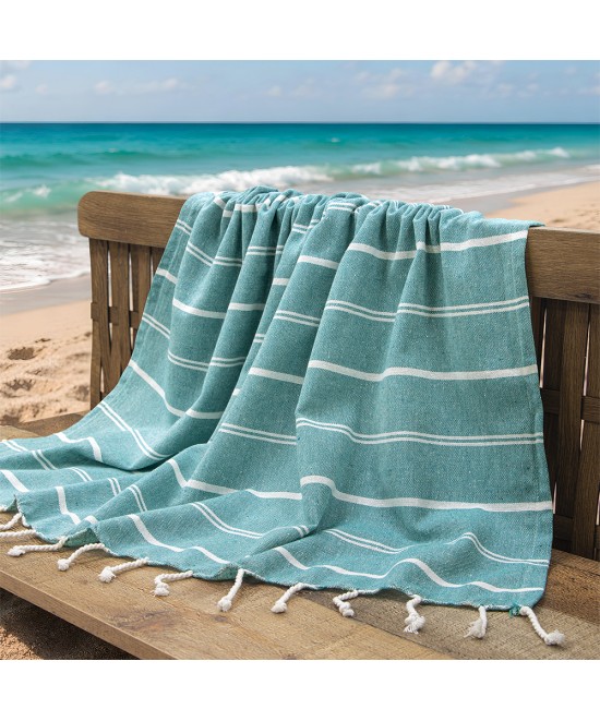 LINO Pestemal Παρεό Veliu 90x180 Πετρόλ