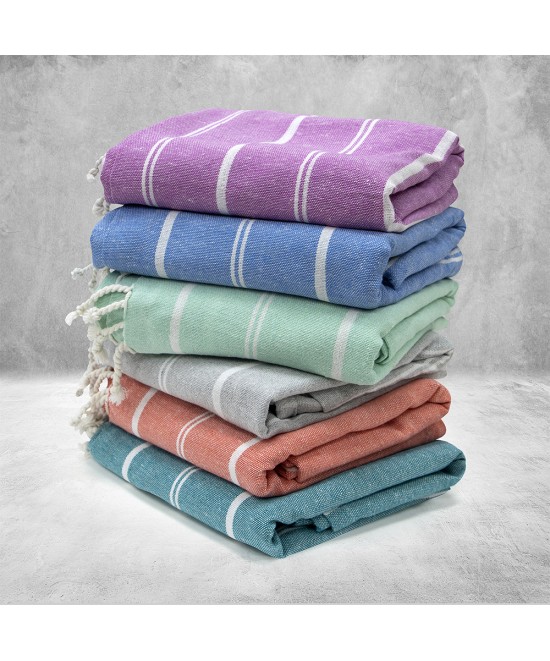 LINO Pestemal Παρεό Veliu 90x180 Πετρόλ