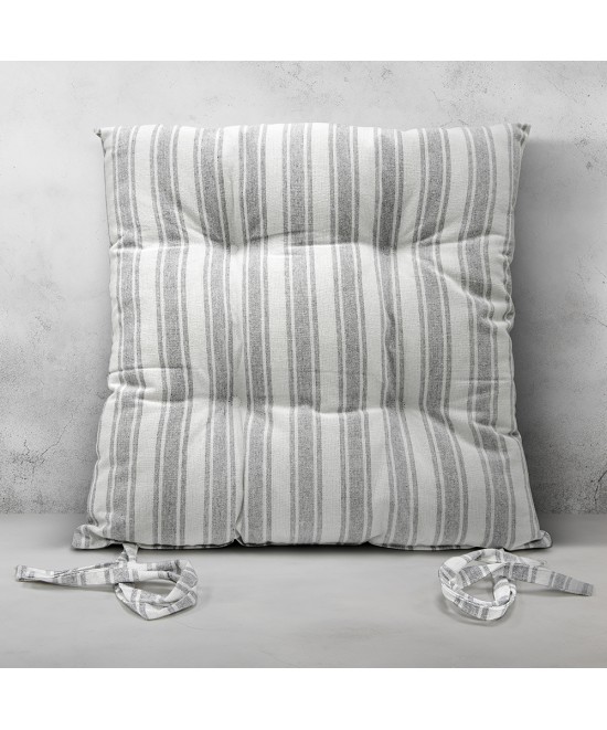 LINO Μαξιλάρι Καρέκλας Nubbie 40x40+5 Ανοικτό Γκρι