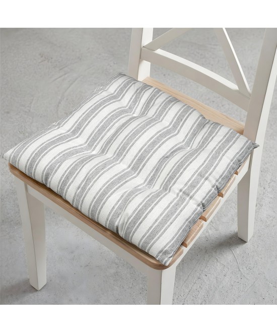 LINO Μαξιλάρι Καρέκλας Nubbie 40x40+5 Ανοικτό Γκρι