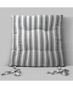 LINO Μαξιλάρι Καρέκλας Nubbie 40x40+5 Σκούρο Γκρι