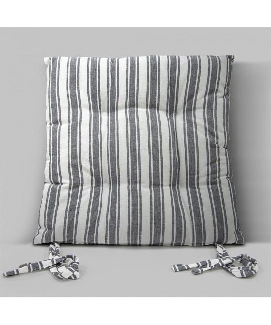 LINO Μαξιλάρι Καρέκλας Nubbie 40x40+5 Σκούρο Γκρι