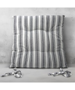 LINO Μαξιλάρι Καρέκλας Nubbie 40x40+5 Σκούρο Γκρι