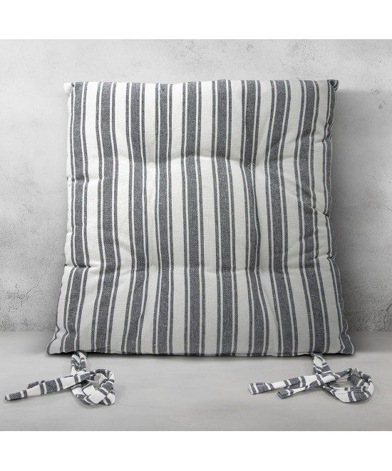 LINO Μαξιλάρι Καρέκλας Nubbie 40x40+5 Σκούρο Γκρι