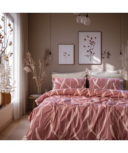 LINO Σετ Σεντόνια Υπέρδιπλα Με Λάστιχο (170x200+32) Cosyhaven Πούδρα