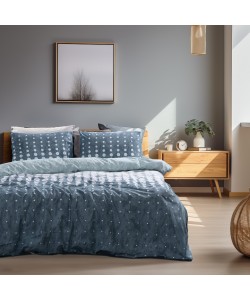 LINO Σετ Σεντόνια Υπέρδιπλα Με Λάστιχο (170x200+32) Nuda Πετρόλ
